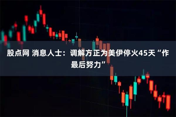 股点网 消息人士：调解方正为美伊停火45天“作最后努力”