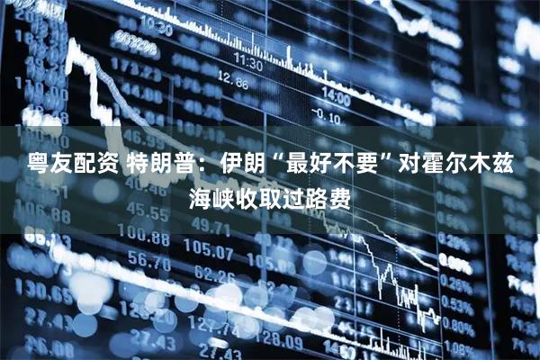 粤友配资 特朗普：伊朗“最好不要”对霍尔木兹海峡收取过路费